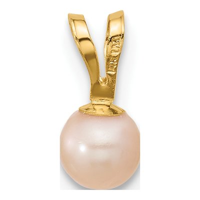 14K Yellow Gold Pink Freshwater Cultured Pearl Pendant – view 4