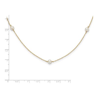 14K Yellow Gold Freshwater Cultured Pearl 5-Station Necklace – view 3