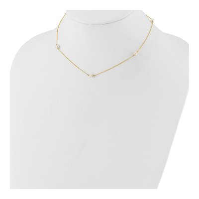 14K Yellow Gold Freshwater Cultured Pearl 5-Station Necklace – view 4