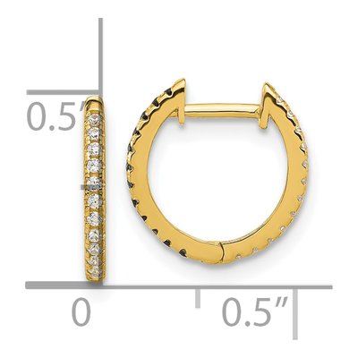 14K Yellow Gold 13mm CZ Reversible Hoop Earrings – view 5