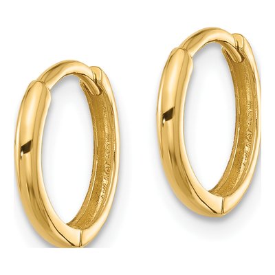 14K Yellow Gold 12mm Small Hoop Earrings – view 2