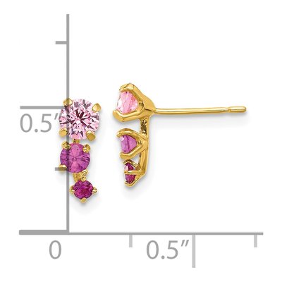 14K Yellow Gold CZ Dangle Earrings – view 4