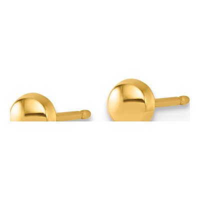 14K Yellow Gold Button for Kids Stud Earrings – view 3