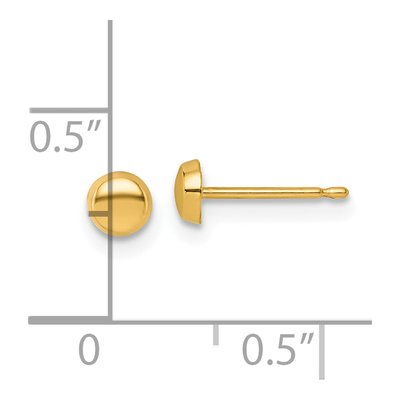14K Yellow Gold Button for Kids Stud Earrings – view 4