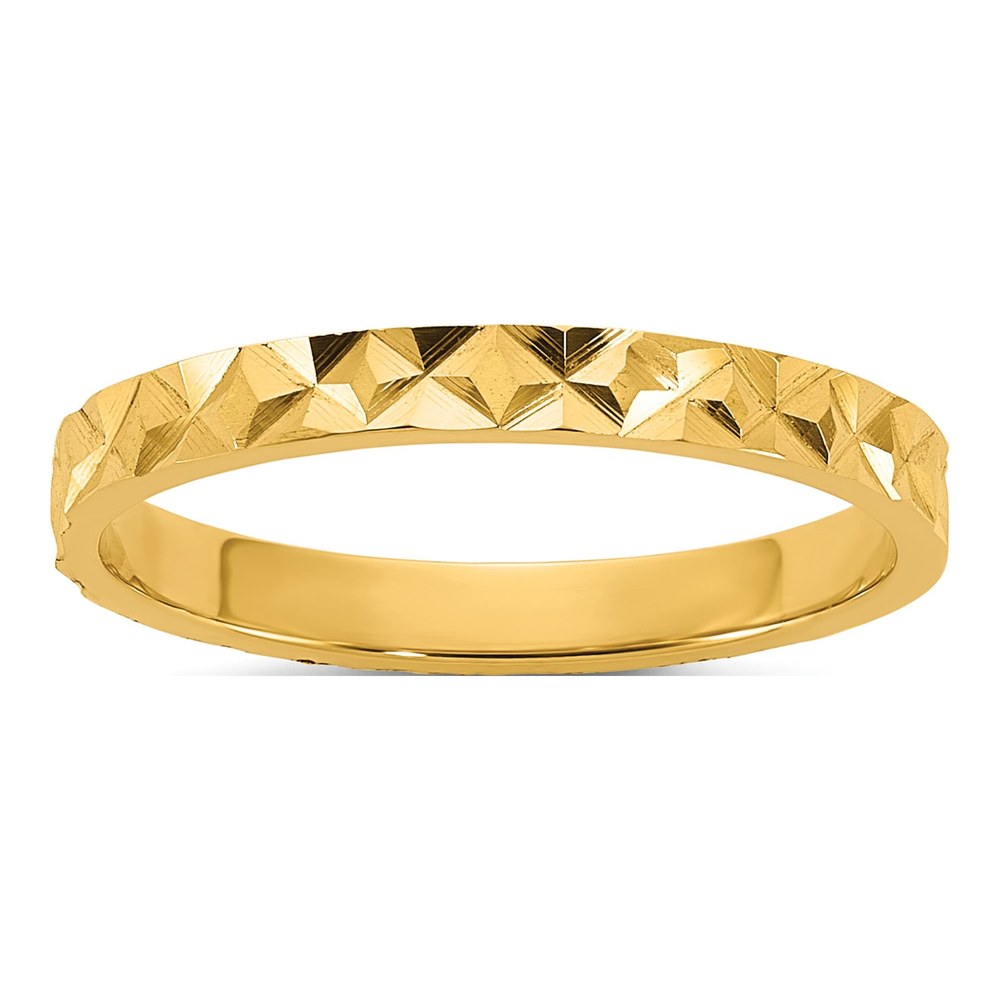 14K Yellow Gold Madi K Diamond-Cut Design 2mm Flat Band Size 3 Baby / Children's Ring