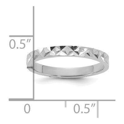 14K White Gold Diamond-Cut Baby Ring – view 4