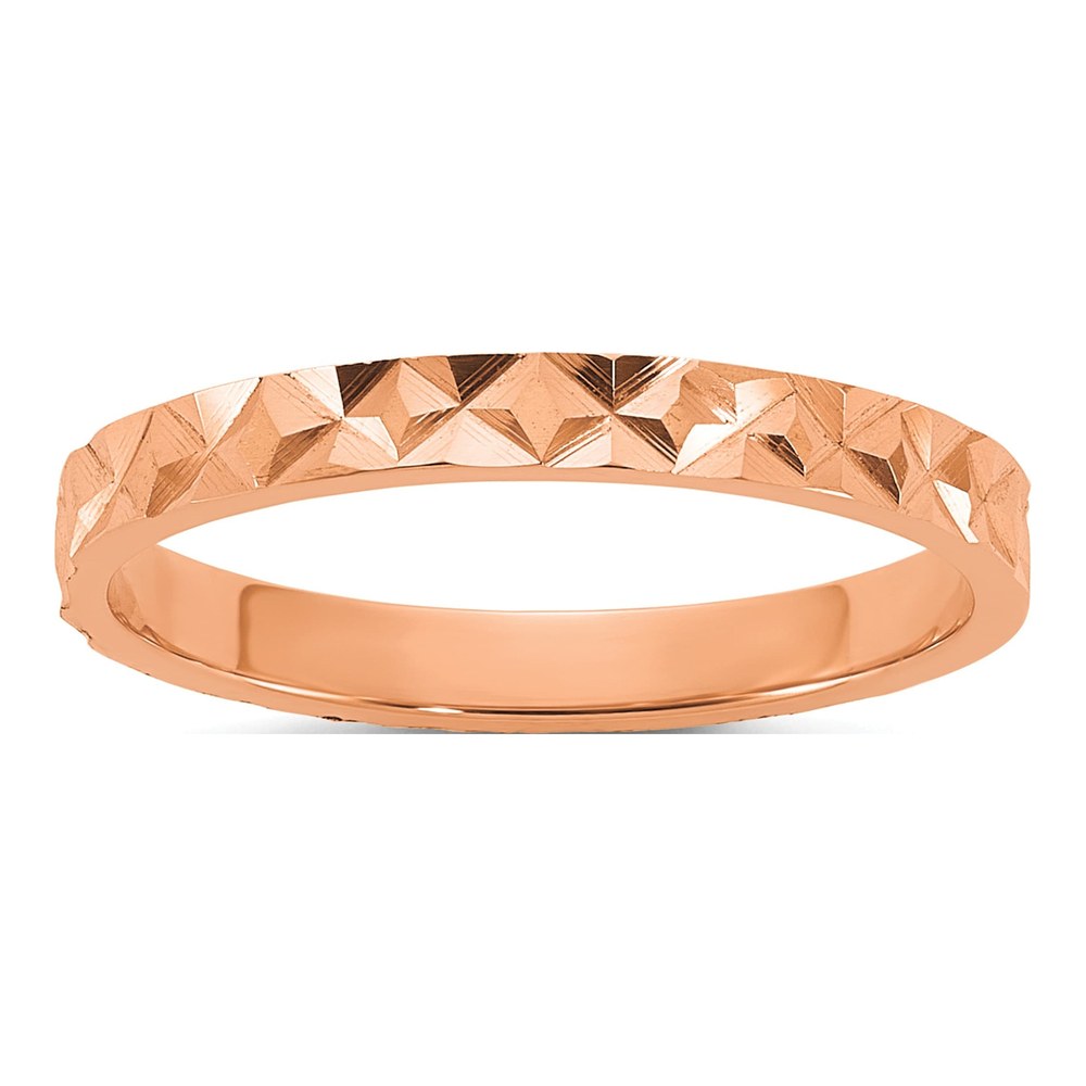 14K Rose Gold Madi K Diamond-Cut Design 2mm Flat Band Size 3 Baby / Children's Ring