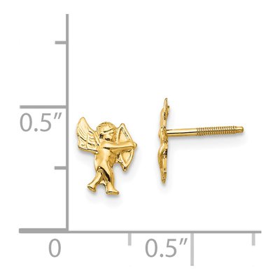 14K Yellow Gold Cupid Screwback Stud Earrings – view 5