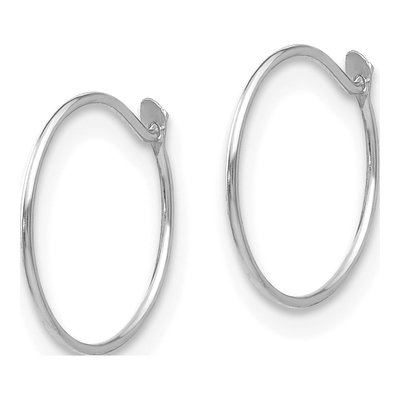 14K White Gold 9mm Small Endless Hoop Earrings – view 3