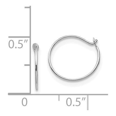 14K White Gold 9mm Small Endless Hoop Earrings – view 5