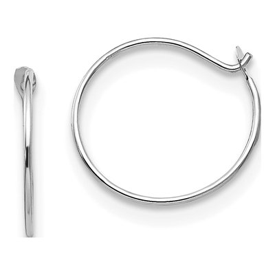 14K White Gold 9mm Small Endless Hoop Earrings