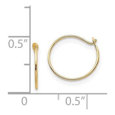 14K Yellow Gold 9mm Small Endless Hoop Earrings – view 5