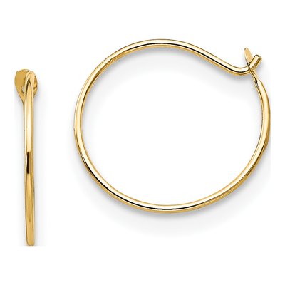 14K Yellow Gold 9mm Small Endless Hoop Earrings