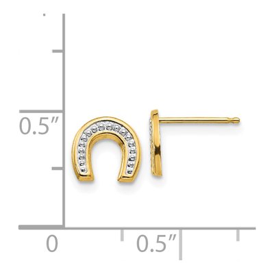 14K Yellow Gold Horseshoe Stud Earrings – view 5