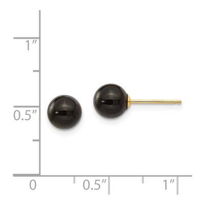 14K Yellow Gold Onyx Stud Earrings – view 5