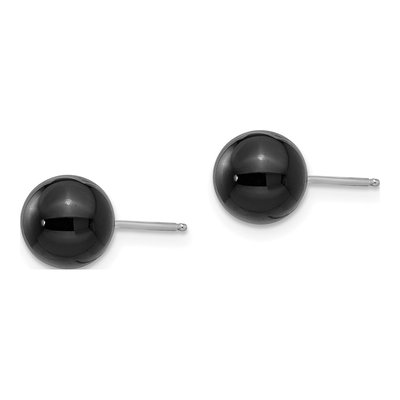 14K White Gold Onyx Stud Earrings – view 3