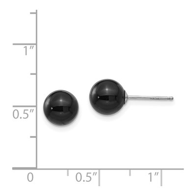 14K White Gold Onyx Stud Earrings – view 5