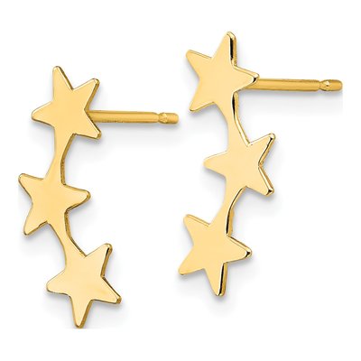 14K Yellow Gold Star for Kids Dangle Earrings – view 3