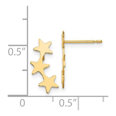 14K Yellow Gold Star for Kids Dangle Earrings – view 5