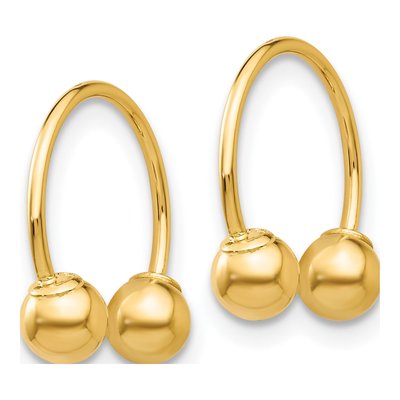 14K Yellow Gold 13mm Half Hoop Earrings – view 2