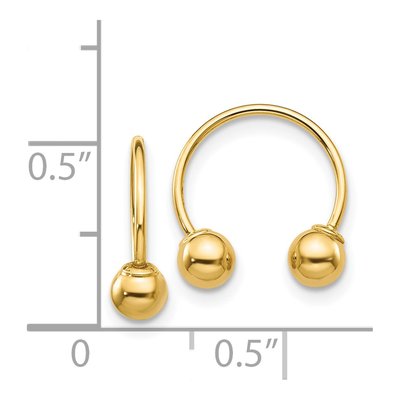 14K Yellow Gold 13mm Half Hoop Earrings – view 4