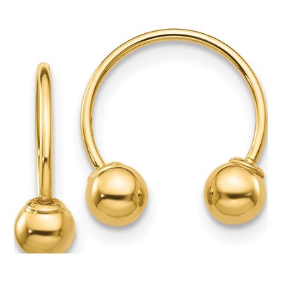 14K Yellow Gold 13mm Half Hoop Earrings