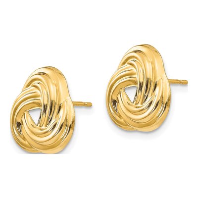 14K Yellow Gold Love Knot Stud Earrings – view 3