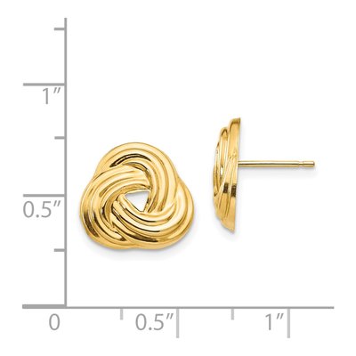 14K Yellow Gold Love Knot Stud Earrings – view 5