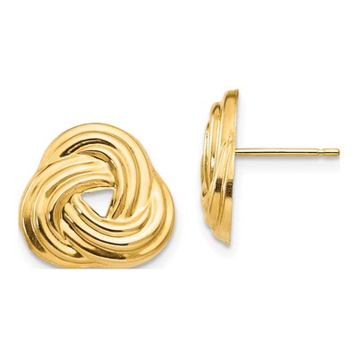 14K Yellow Gold Love Knot Stud Earrings