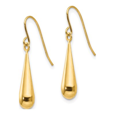 14K Yellow Gold Teardrop Dangle Earrings – view 3