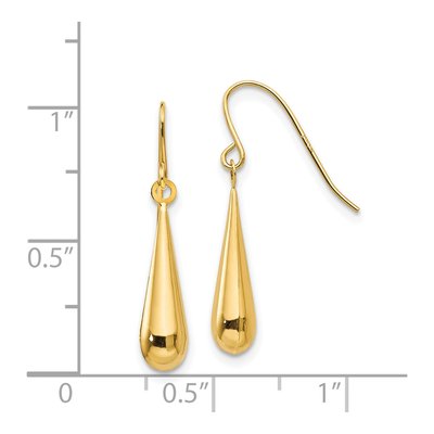 14K Yellow Gold Teardrop Dangle Earrings – view 5