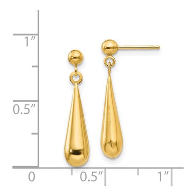14K Yellow Gold Teardrop Dangle Earrings – view 5
