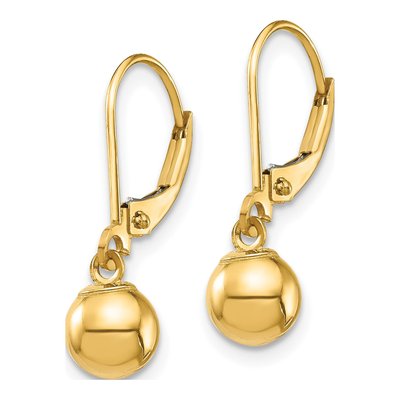 14K Yellow Gold Leverback Earrings – view 3