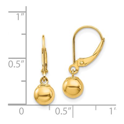 14K Yellow Gold Leverback Earrings – view 5