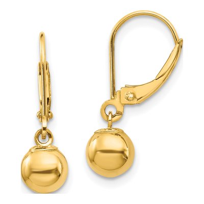 14K Yellow Gold Leverback Earrings