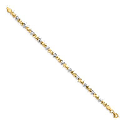 14K Yellow Gold X-And-Heart Bracelet – view 3