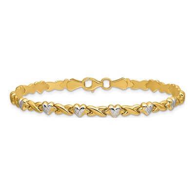 14K Yellow Gold X-And-Heart Bracelet – view 4