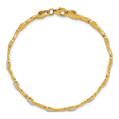 14K Yellow Gold X-And-Heart Bracelet – view 6