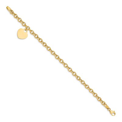14K Yellow Gold Heart Bracelet – view 3