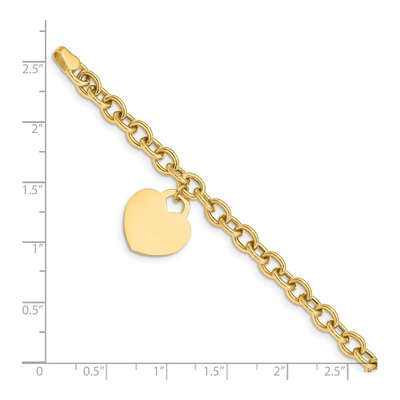 14K Yellow Gold Heart Bracelet – view 4
