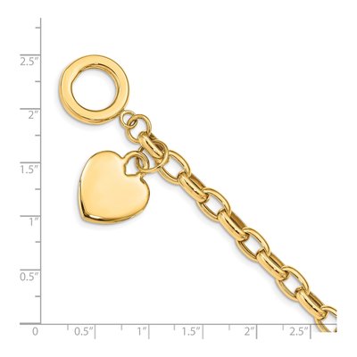 14K Yellow Gold Heart Toggle Bracelet – view 4
