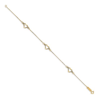 14K Yellow Gold Open Heart Bracelet – view 3