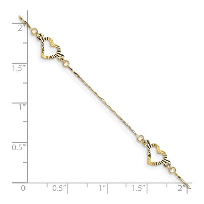 14K Yellow Gold Open Heart Bracelet – view 4