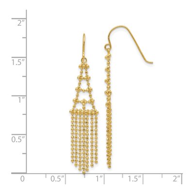 14K Yellow Gold Fringe Beaded Dangle Earrings – view 5