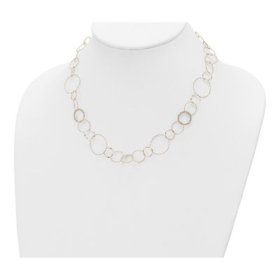 14K Yellow Gold Textured Circles Necklace – view 5