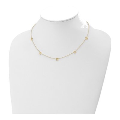 14K Yellow Gold Open Stars Necklace – view 4