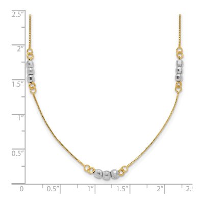 14K Two-Tone Gold Mirror Beaded Station Necklace – view 4