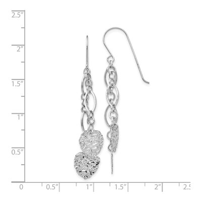 14K White Gold Heart Dangle Earrings – view 4