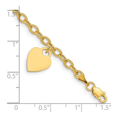 14K Yellow Gold Heart Bracelet – view 4