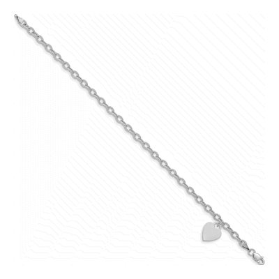 14K White Gold Heart Bracelet – view 3